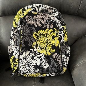 Vera Bradley Baroque Black Gray Yellow Cotton